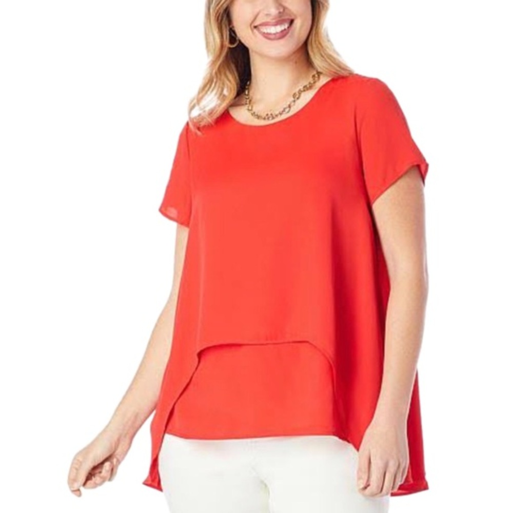 Jessica Simpson Orange Chiffon Blouse